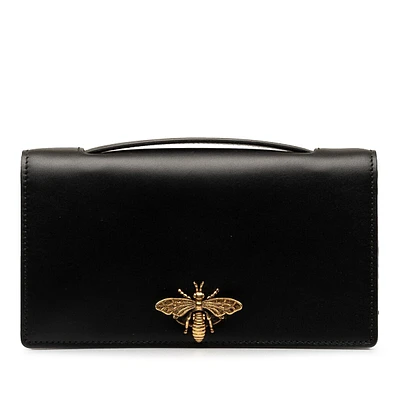 Pre-loved Leather Bee Clutch