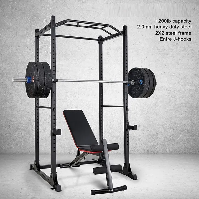 Toytexx Power Cage, Squat Rack Workout Station 1200lb Capacity With 2 Extra  J-hooks For Weightlifting, Strength Training, Home Gym