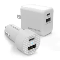 20w White Dual Port Usb-a & Usb-c Cla & Wall Charger Bundle Pack