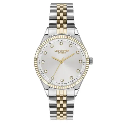 Ladies Lc07310.230 3 Hand Silver Watch With A Two Tone Metal Band And A Silver Dial