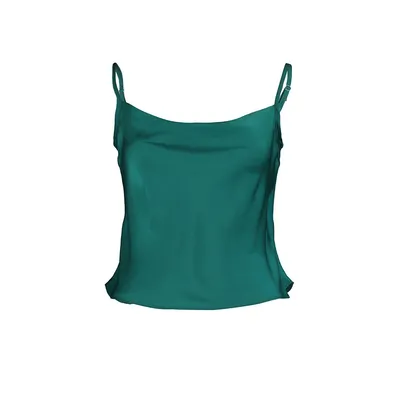 Female Regular Fit Bodycon Cowl Neck Woven Blouse
