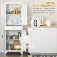 67" Kitchen Pantry Storage Cabinet With Doors And Shelves