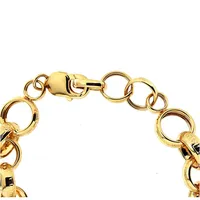 18kt Gold Plated Large Patterned Rolo Link Bracelet