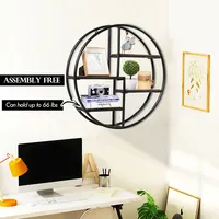 Hanging Storage Shelf Round Circular Wall-mounted 4-tier Rack Room Decoration