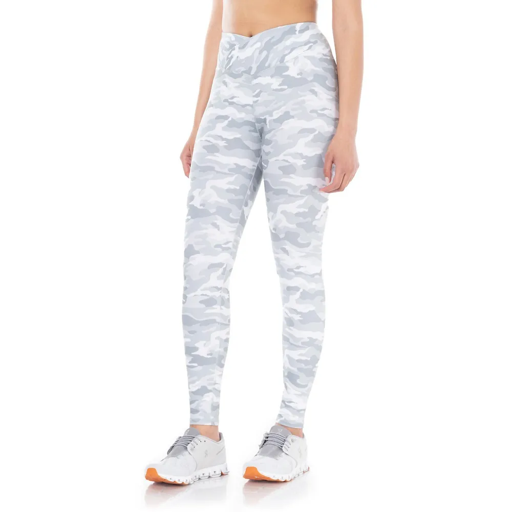 Kyodan - Gray White Print Yoga Pants Polyester Spandex