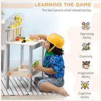 31 Pieces Kids Workbench Playset Gift For 3-6 Years Old