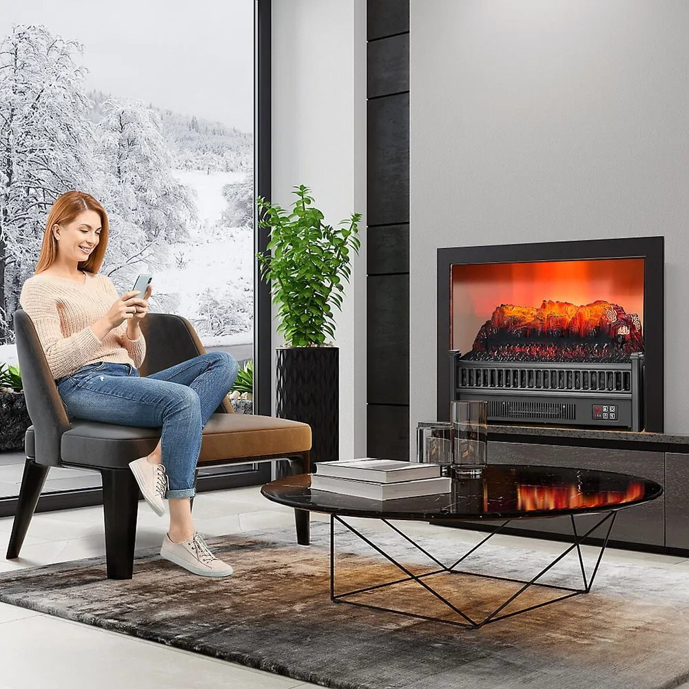 Costway 23 Electric Fireplace Log Set Heater W/ Remote Control Realistic  Flame 1400w | Upper Canada Mall