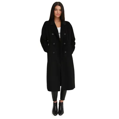 Boss Girl Double-breasted Lined Wool Coat