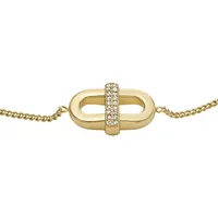 Women's Heritage D-link Glitz Gold-tone Stainless Steel Chain Bracelet