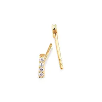 Trio Stud Earrings with .08 Carat TW Diamonds in 10kt Yellow Gold
