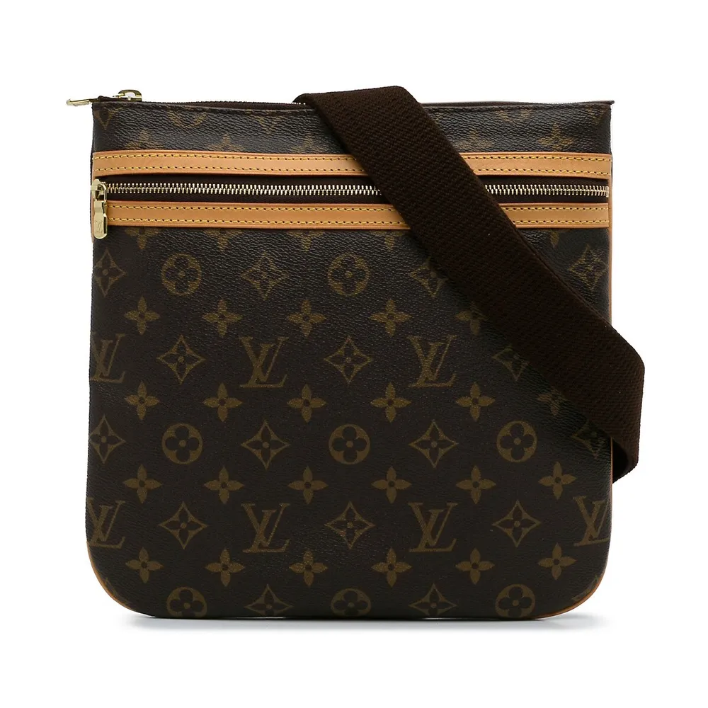 LOUIS VUITTON Bosphore Pochette Monogram Canvas Shoulder Bag Brown