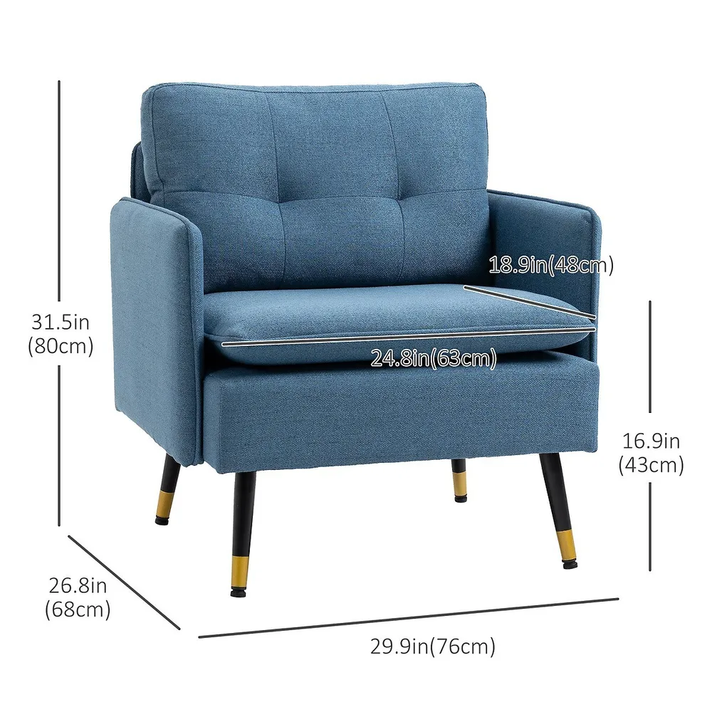 Accent Chair With Cushioned Seat And Back