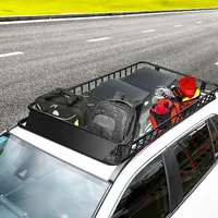 64'' Universal Roof Rack Cargo Carrier W/ Expandable Top Luggage Holder Basket