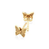 Butterfly Stud Earrings In 10kt Yellow Gold