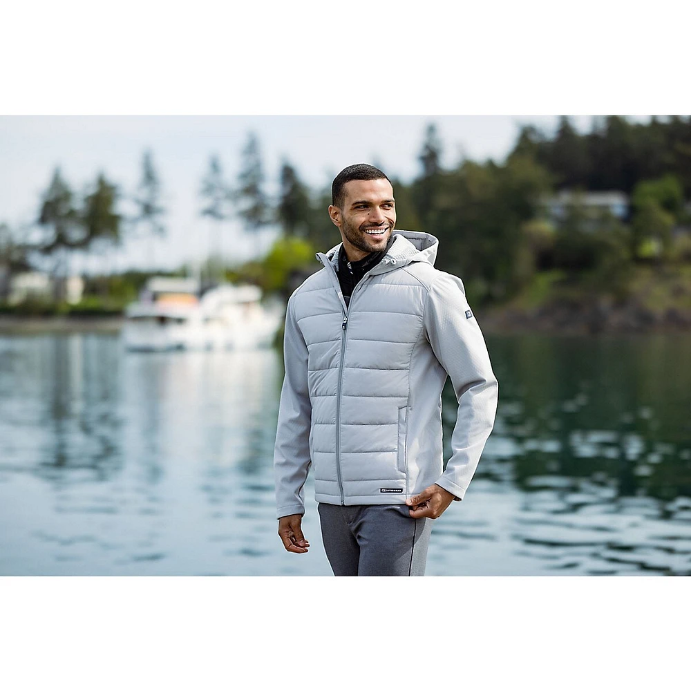 Evoke Hybrid Eco Softshell Recycled Full Zip Mens Hooded Jacket