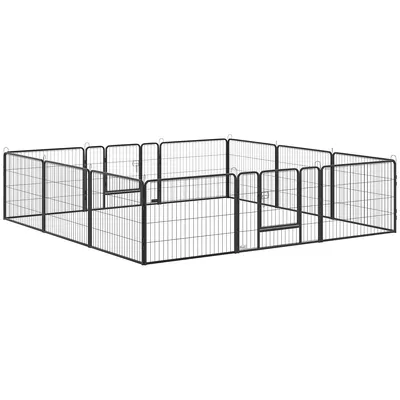 Dog Pen With Gate, 12 Panels Puppy Playpen, Dog Fence, 24"h