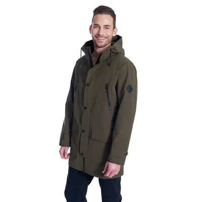 Men's - Banks | Raincoat Weather Resistant Storm Jacket With Drawstring Hood