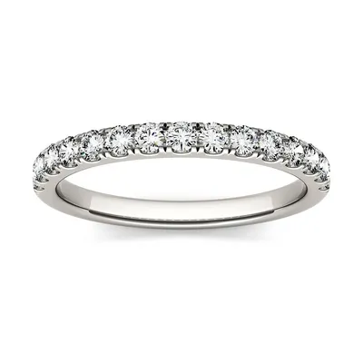 14k White Gold Forever One 1.9mm Round Wedding Band, 0.38cttw Dew