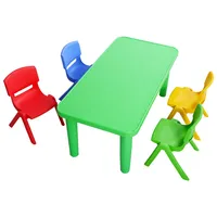 Kids Plastic Table And 4 Chairs Set Colorful Play School Home Fun Furniture
