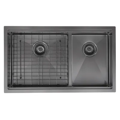 Undermount Kitchen Sink with Grid and Roll-Up Mat