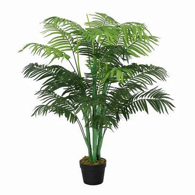4ft Artificial Tropical Palm Tree With Lifelike Leaves