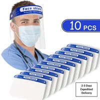 Reusable Face Shield Anti-dust, Anti-droplets, Anti-fog, Face Eyes Nose Mouth Protection, Transparent Breathable Visor- 10 Pcs