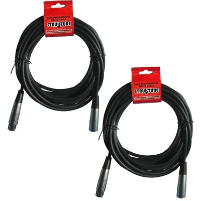 2x Xlr Microphone Cable Male To Female 6ft Premium Mic Cable