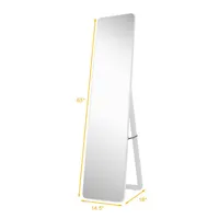 Full Length Floor Mirror Frameless Wall Mounted Mirror Bedroom Bathroom White