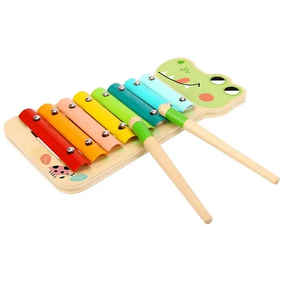 Wooden Alligator Xylophone Toy - 3pcs - Pretend Musical Instrument, Ages 18m+