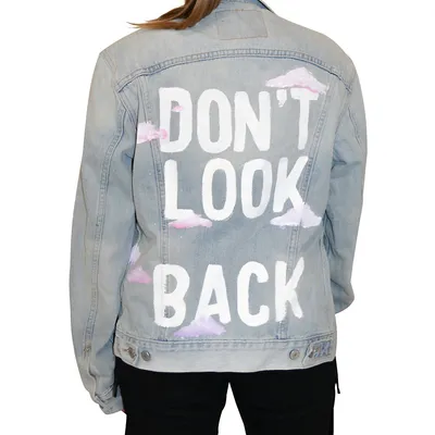 Don't Look Back Hand Painted Denim Jacket