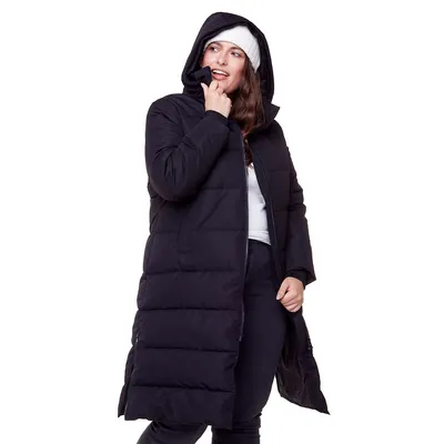 Women's Plus Vegan Down Recycled Ultra Long Winter Parka - Water Repellent, Windproof, Insulated Jacket With Hood