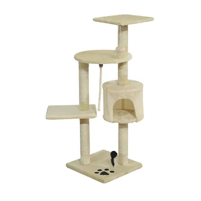 44inch Scratching Cat Tree Multi Level Activity Center Kitty Condo