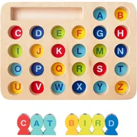 Wooden Magnetic Fishing Game - 29pcs - Alphabet And Spelling Educational Sorting Toy For Kids 3 Years Old +