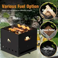 4-in-1 Multipurpose Outdoor Pizza Oven Wood Fired 2-layer Detachable Oven