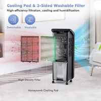 Evaporative Air Cooler 3-in-1 Portable Swamp Cooling Fan W/ 12h Timer Remote