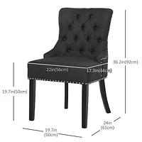 Button-tufted Dining Chair With Nailed Trim
