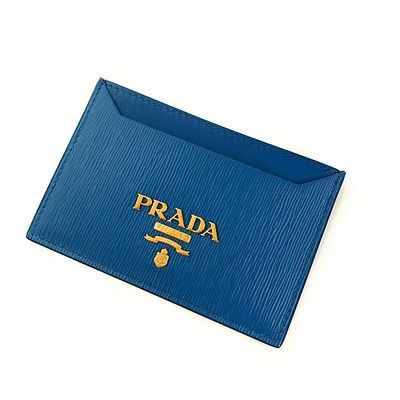 Vitello Move Cobalt Blue Leather Small Card Case Wallet