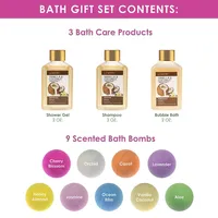 Bath Bombs Gift Set For Women - 9 Oversized Scented Bath Bombs Plus