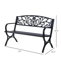50" Cast Iron Outdoor Bench