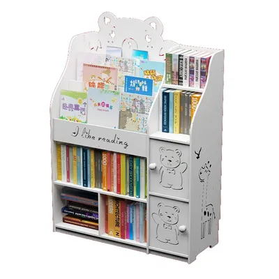 Cartoon Engraved Bookshelf Multi-layer Organizer Shelf