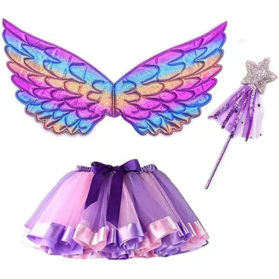 Butterfly Purple Wings And Skirt Girl Set