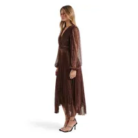 Sahara Wrap Plisse Midi Dress
