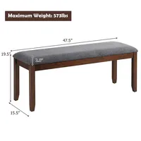 Dining Bench Upholstered Entryway Bench Footstool Kitchen W/ Wood Legs