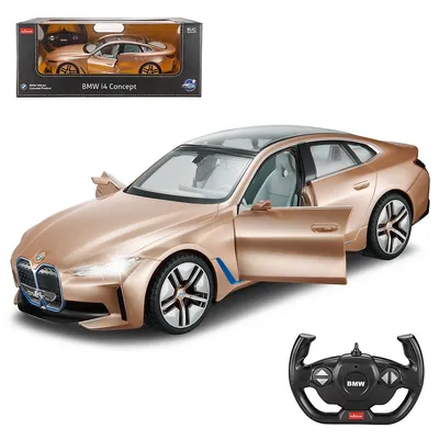 Rastar Licensed 1:14 Bmw I4 Remote Control Model Car, Open Doors And Working Lights, 2.4ghz