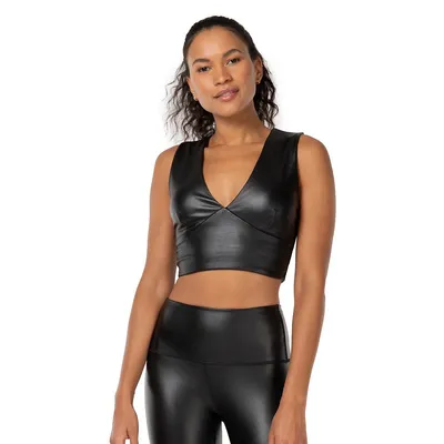 Fuse Faux Leather Bra Top