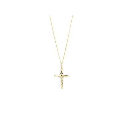 Crucifix Cross Pendant In 10kt Yellow Gold