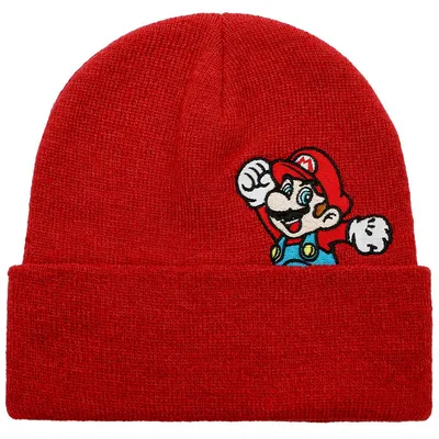 Nintendo Super Mario Bros Mario Adult Red Beanie