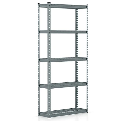 1/2/3/4 Pcs 5-tier Heavy Duty Storage Shelf Utility Rack With Anti-tipping Device Grey