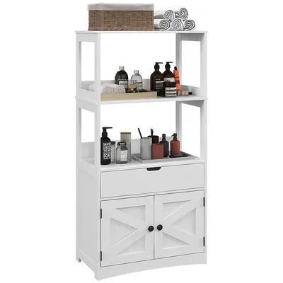 Bathroom Cabinet Linen Cabinet With Doors And Shelves