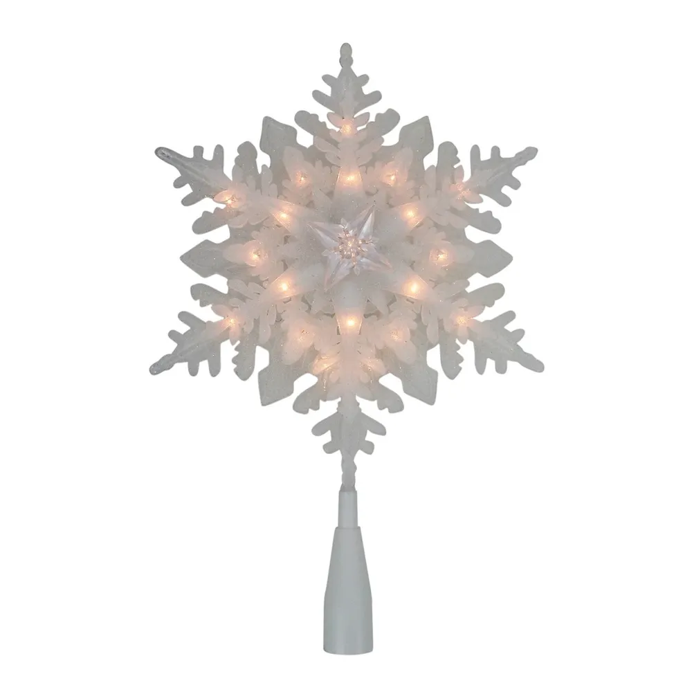 14 Lighted Iridescent Icicle Christmas Tree Topper - Clear Lights